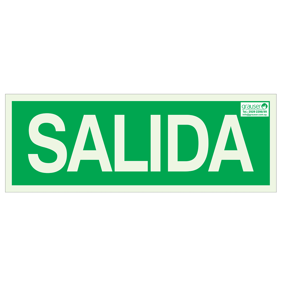 CARTEL DE SEÑALIZACIÓN DE SALIDA DE 30X21CM